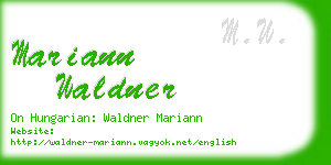 mariann waldner business card